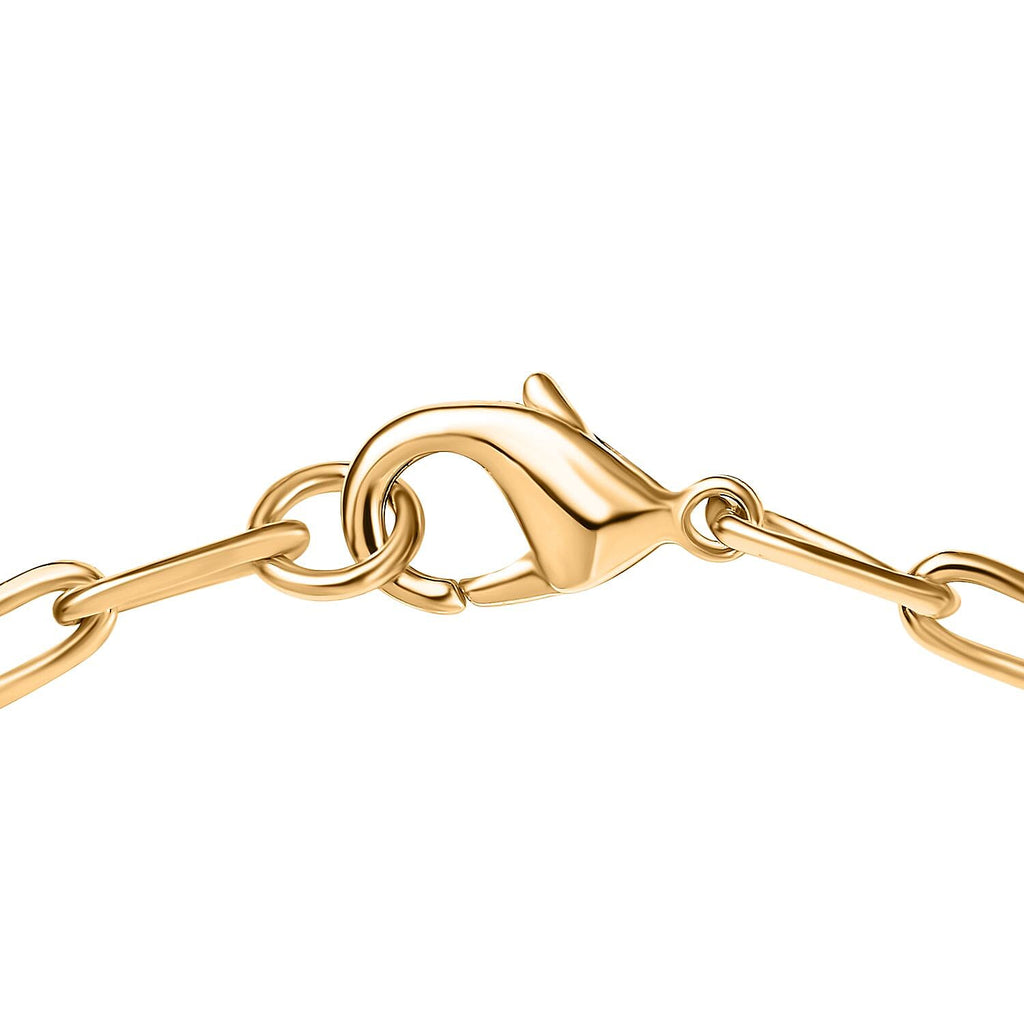 Designer Inspired - Diamond Station Bracelet With Lobaster Clasp Yellow Gold Plated (Size - 7.5)