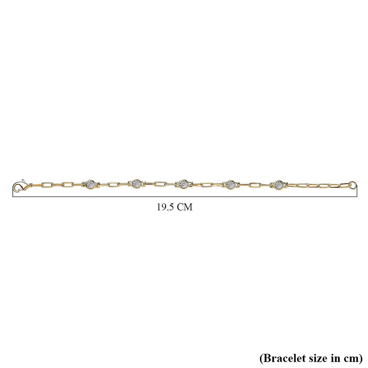 Designer Inspired - Diamond Station Bracelet With Lobaster Clasp Yellow Gold Plated (Size - 7.5) 7811822 6
