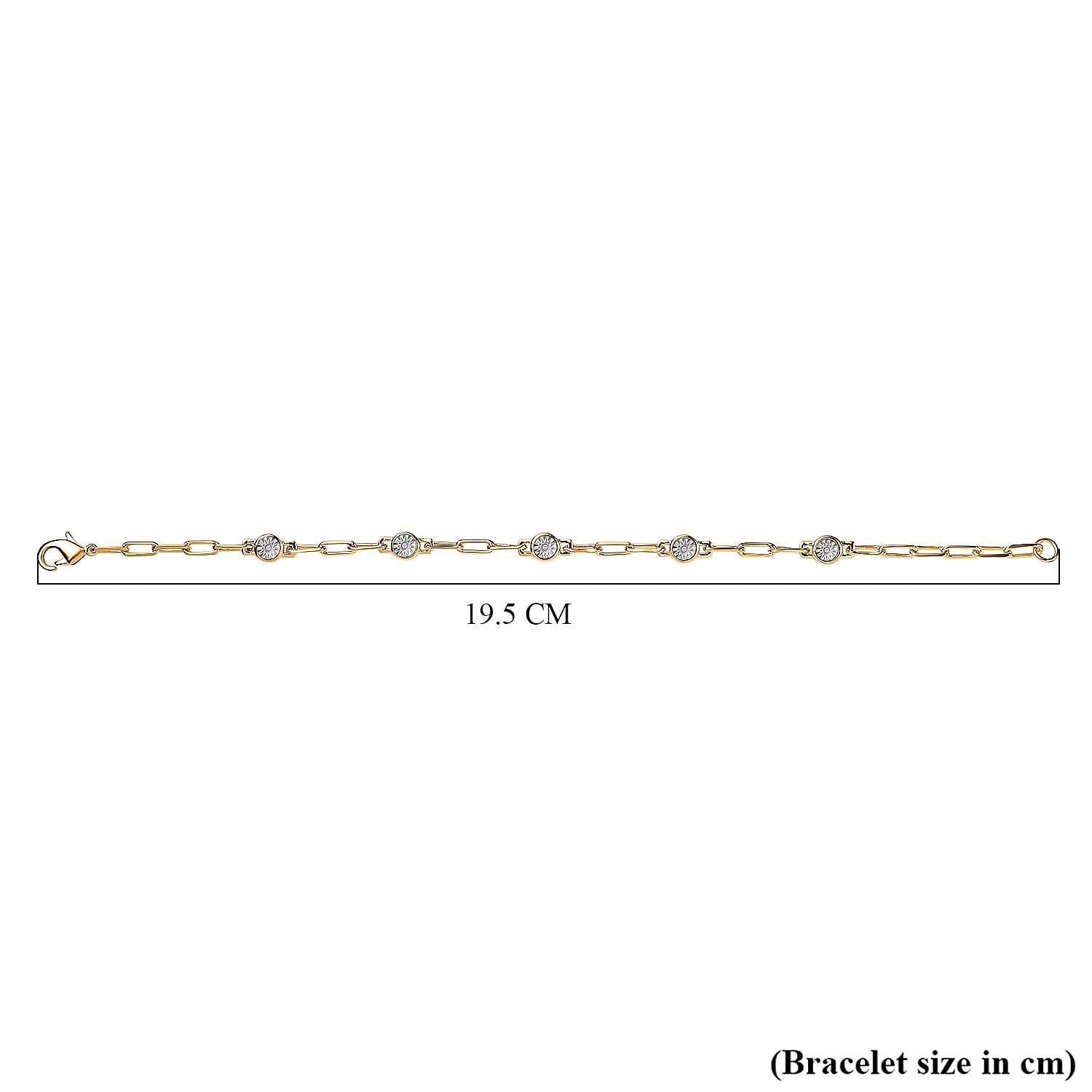 Designer Inspired - Diamond Station Bracelet With Lobaster Clasp Yellow Gold Plated (Size - 7.5) 7811822 6