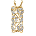 Diamond Pendant with Chain (Size 20) in 18K Vermeil Yellow Gold Plated and Platinum Overlay Sterling Silver