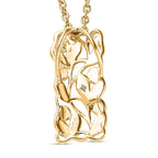 Diamond Pendant with Chain (Size 20) in 18K Vermeil Yellow Gold Plated and Platinum Overlay Sterling Silver