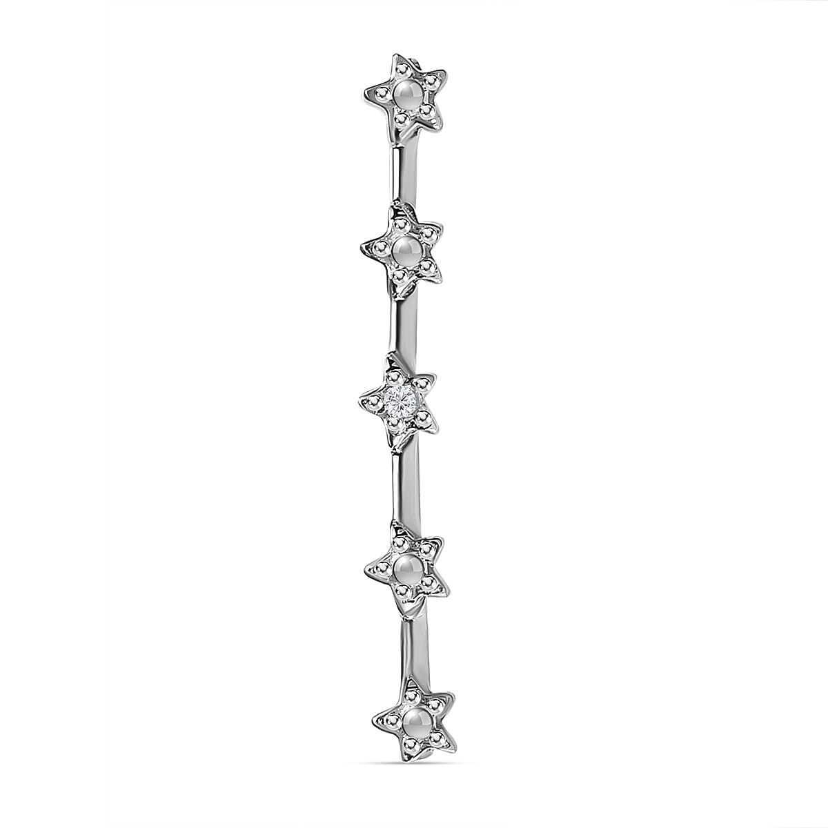 Diamond Watch Charm in Platinum Overlay Sterling Silver 7637856 0