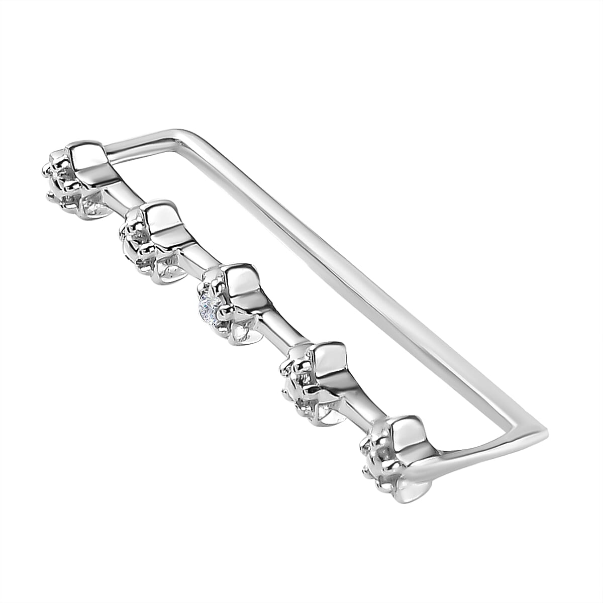 Diamond Watch Charm in Platinum Overlay Sterling Silver 7637856 5