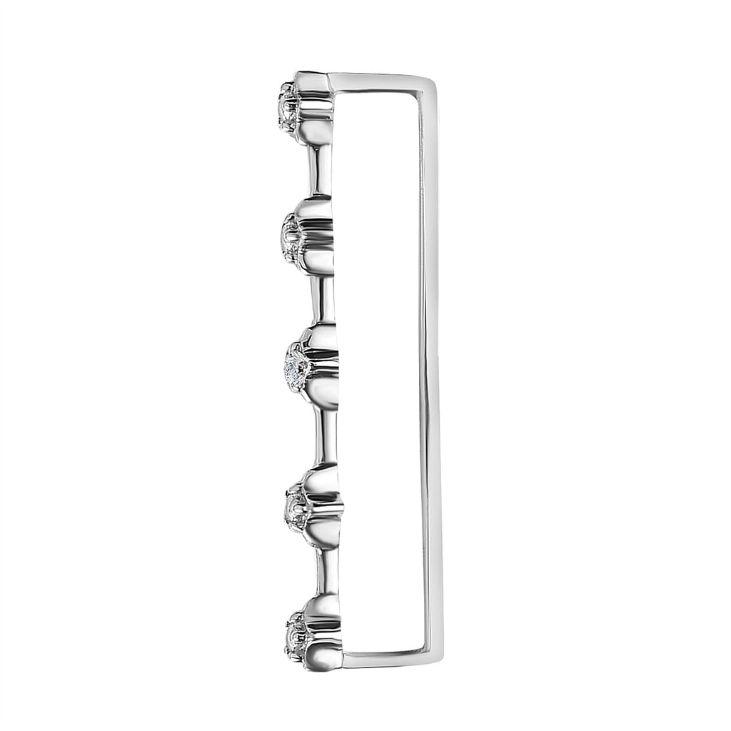 Diamond Watch Charm in Platinum Overlay Sterling Silver