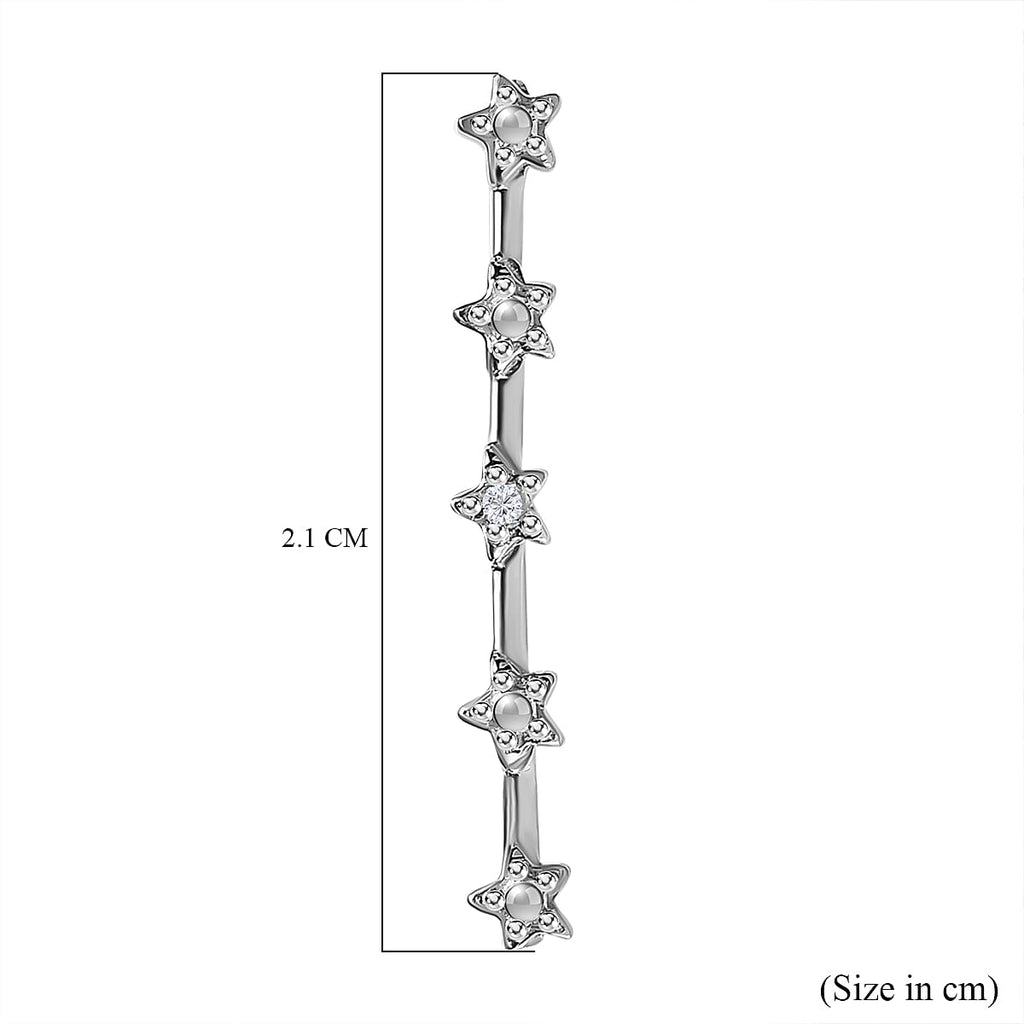 Diamond Watch Charm in Platinum Overlay Sterling Silver