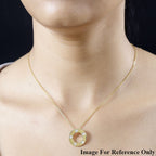Designer Inspired - Diamond Circle Pendant  in Gold Overlay Sterling Silver