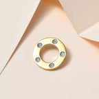 Designer Inspired - Diamond Circle Pendant  in Gold Overlay Sterling Silver