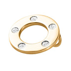 Designer Inspired - Diamond Circle Pendant  in Gold Overlay Sterling Silver