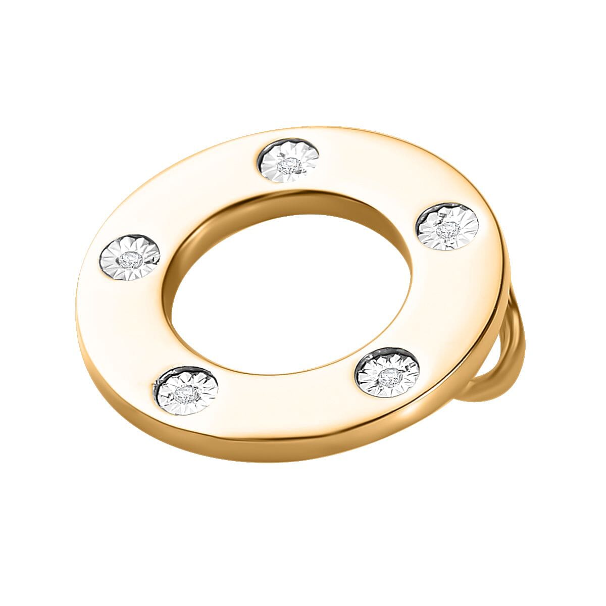 Designer Inspired - Diamond Circle Pendant  in Gold Overlay Sterling Silver 7729417 4