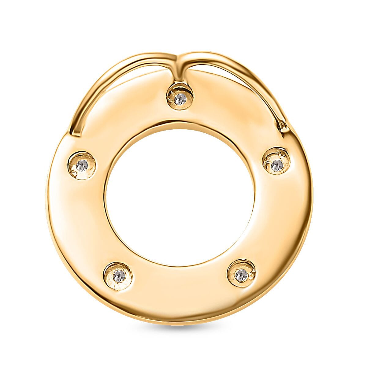 Designer Inspired - Diamond Circle Pendant  in Gold Overlay Sterling Silver 7729417 5
