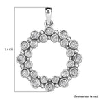 Designer Inspired Deal- BUBBLE Pendant Natural Diamond in Platinum Overlay Sterling Silver