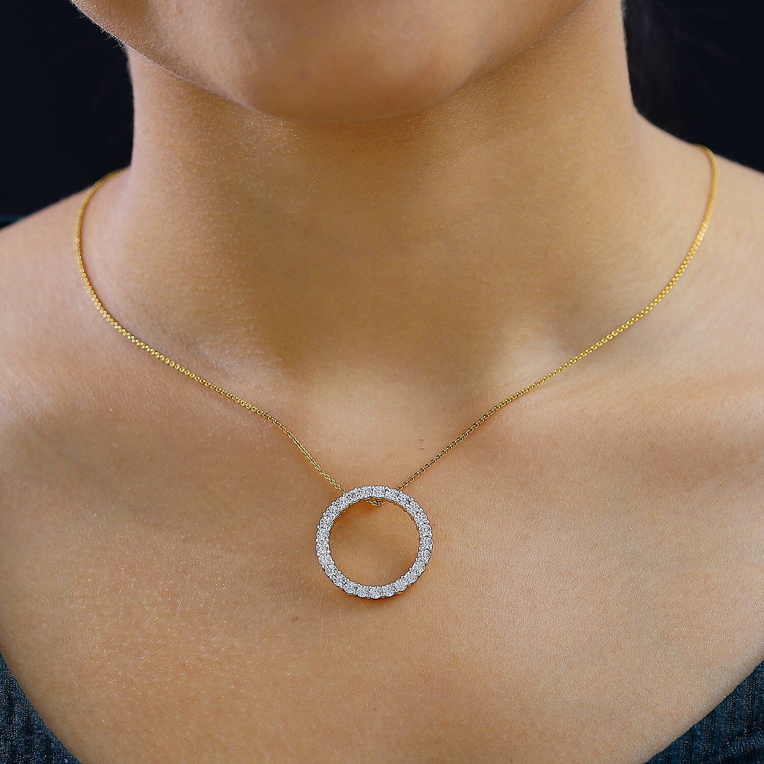 Natural White Diamond Circle of Life Pendant 7994853 3