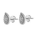 Diamond Earrings in Platinum Overlay Sterling Silver