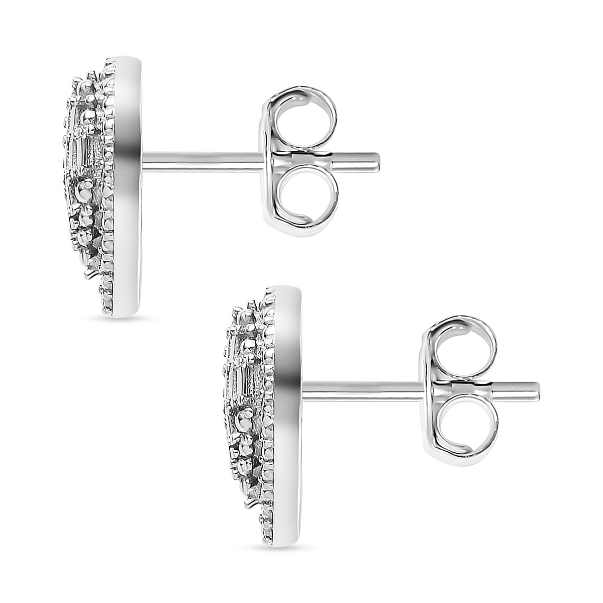 Diamond Earrings in Platinum Overlay Sterling Silver 7569658 4