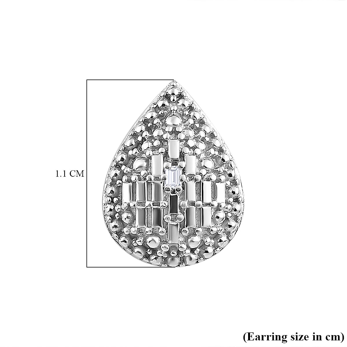 Diamond Earrings in Platinum Overlay Sterling Silver 7569658 5