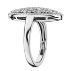 Natural White Diamond Firecracker Cluster Ring in Rhodium Overlay Sterling Silver 1.00 Ct, Silver Wt. 5.20 Gms