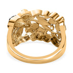 Diamond Floral Ring in 18K Yellow Gold Vermeil Plated Sterling Silver