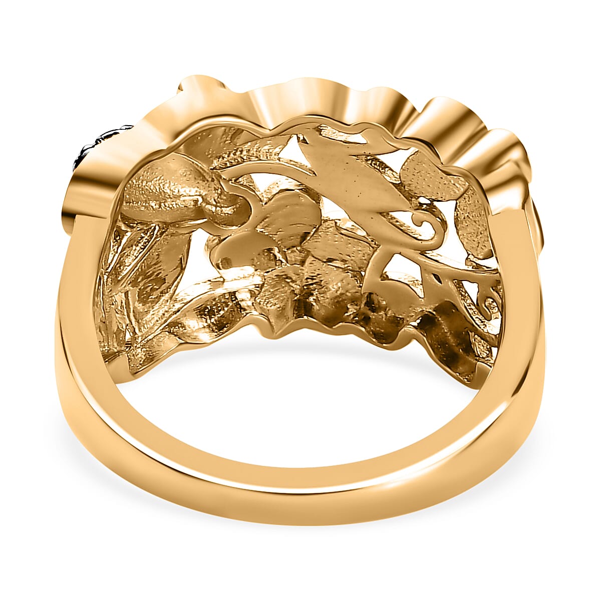 White Diamond Cluster Ring in 18K Vermeil YG Plated Sterling Silver 7664727 4