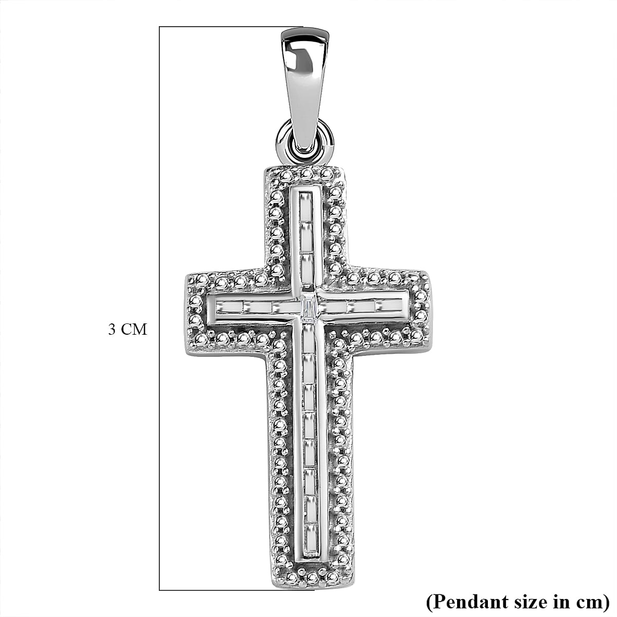 Diamond Cross Pendant in Platinum Overlay Sterling Silver 7569707 6