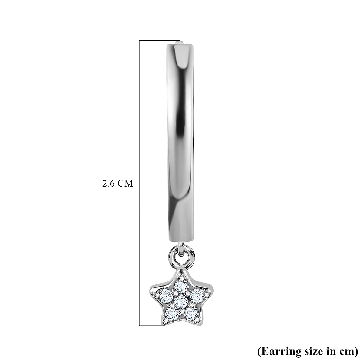 White Diamond Dangling Earring in Platinum Overlay Sterling Silver 0.096 Ct 7648293 6