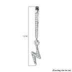 Diamond Dangle Earrings in Platinum Overlay Sterling Silver 0.20 Ct