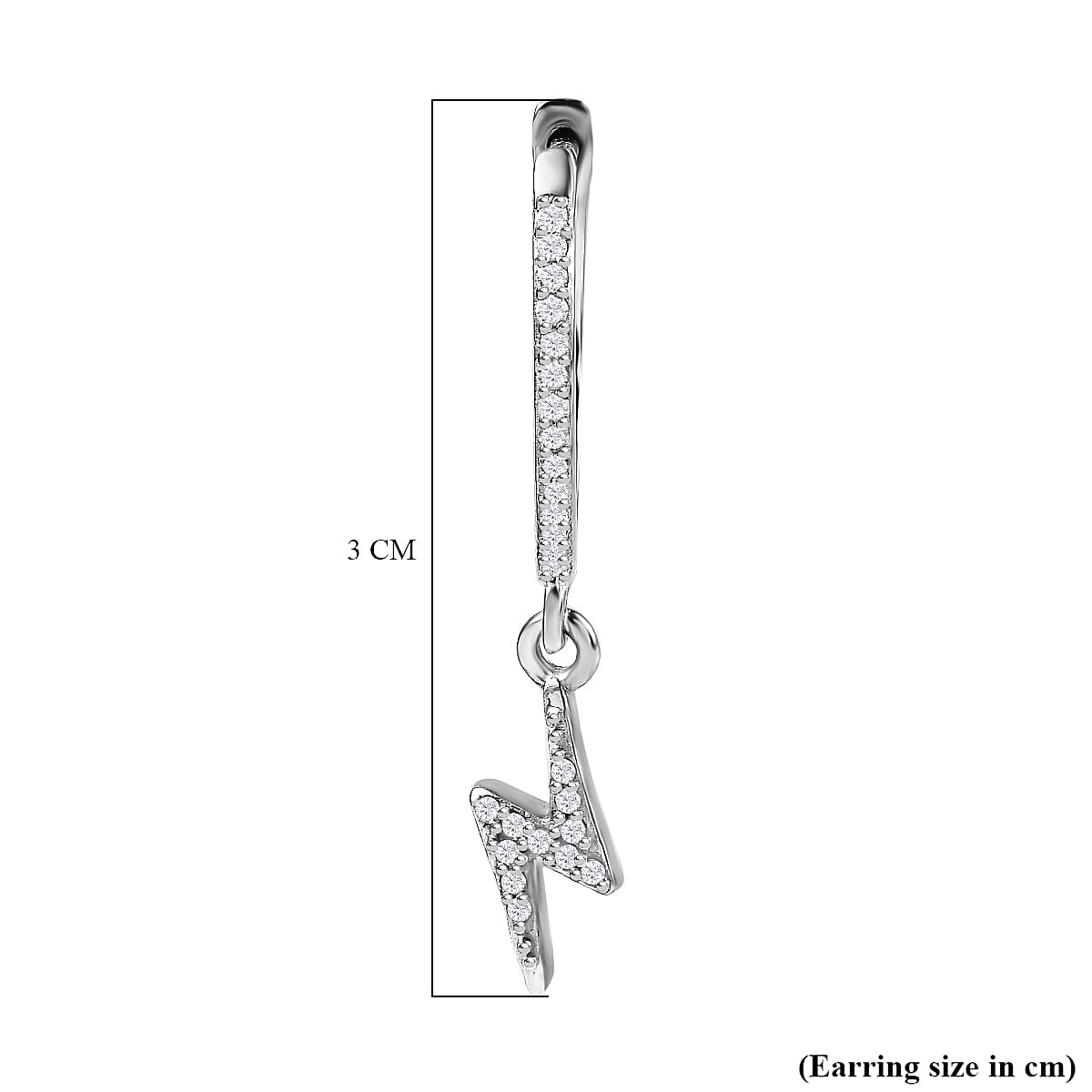 Diamond Dangle Earrings in Platinum Overlay Sterling Silver 0.20 Ct 7650123 6