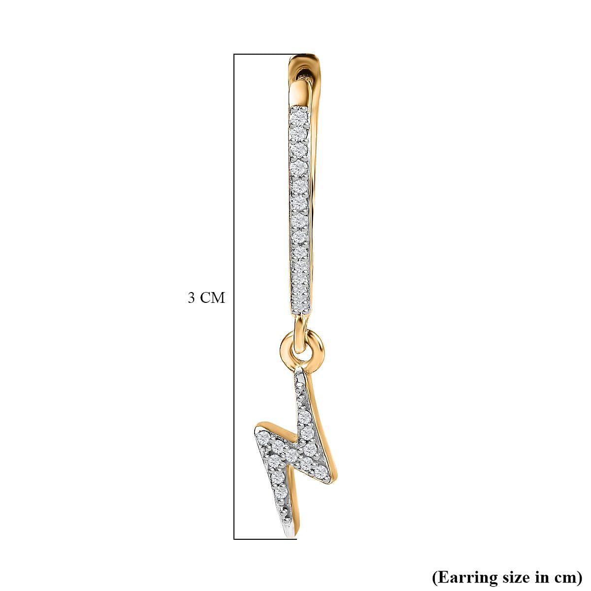 White Diamond Dangling Earring in 18K Vermeil Yellow Gold Sterling Silver 0.20 ct 0.200 Ct. 7650124 6