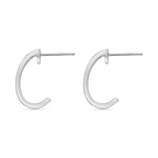 NY Closeout - White Diamond Earring With Push Back in Platinum Overlay Sterling Silver