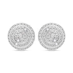 One time Closeout - 10 Natural Diamond  Earring in Platinum Overlay Sterling Silver