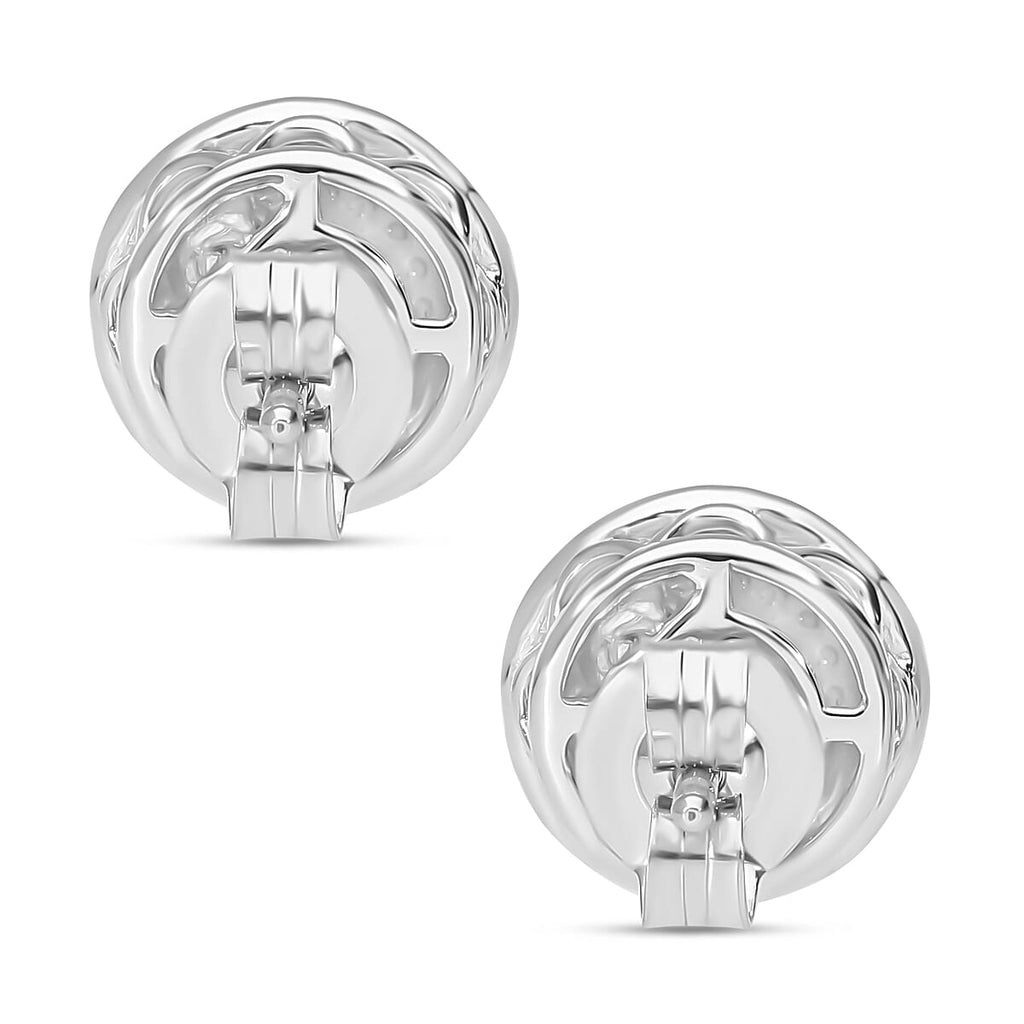 One time Closeout - 10 Natural Diamond  Earring in Platinum Overlay Sterling Silver
