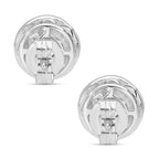 One time Closeout - 10 Natural Diamond  Earring in Platinum Overlay Sterling Silver