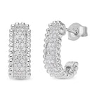 Designer Inspired -Diamond Eternity Hoop Earrings in Platinum Overlay Sterling Silver 0.50 Ct