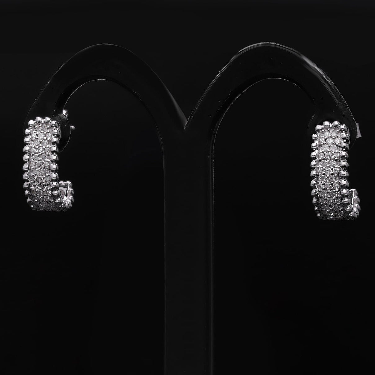 Designer Inspired -Diamond Eternity Hoop Earrings in Platinum Overlay Sterling Silver 0.50 Ct 7730049 2