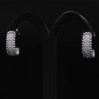 Designer Inspired -Diamond Eternity Hoop Earrings in Platinum Overlay Sterling Silver 0.50 Ct