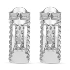 Designer Inspired -Diamond Eternity Hoop Earrings in Platinum Overlay Sterling Silver 0.50 Ct