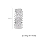 Designer Inspired -Diamond Eternity Hoop Earrings in Platinum Overlay Sterling Silver 0.50 Ct