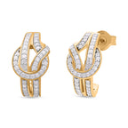 Designer Inspired-Diamond Earrings in YG Vermeil Plated Sterling Silver 0.51 Ct.