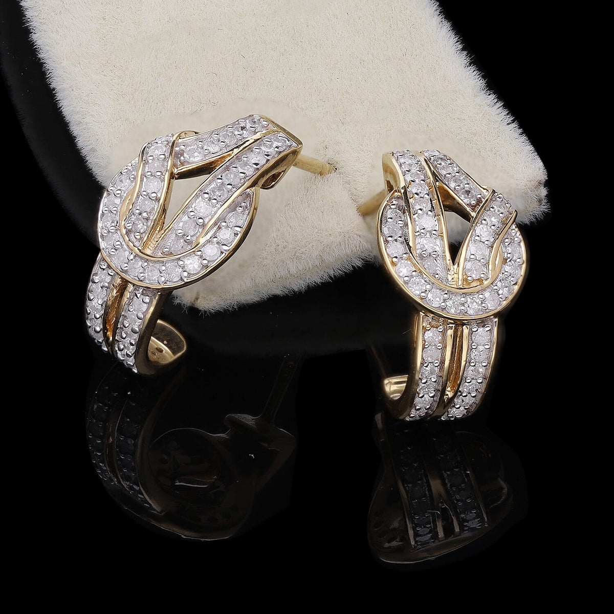Diamond Earrings in 18K Vermeil Yellow Gold Plated Sterling Silver 0.51 Ct. 7728686 1