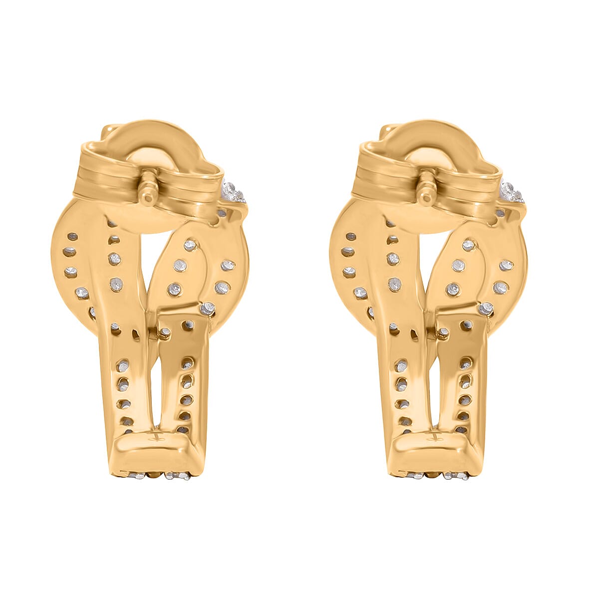 Diamond Earrings in 18K Vermeil Yellow Gold Plated Sterling Silver 0.51 Ct. 7728686 3