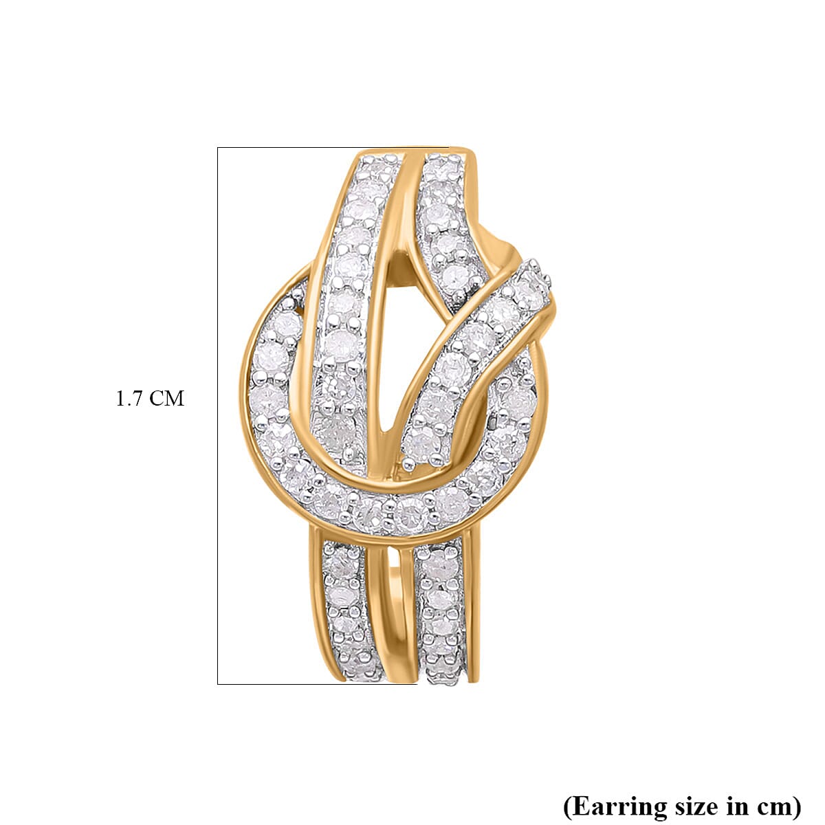 Diamond Earrings in 18K Vermeil Yellow Gold Plated Sterling Silver 0.51 Ct. 7728686 4