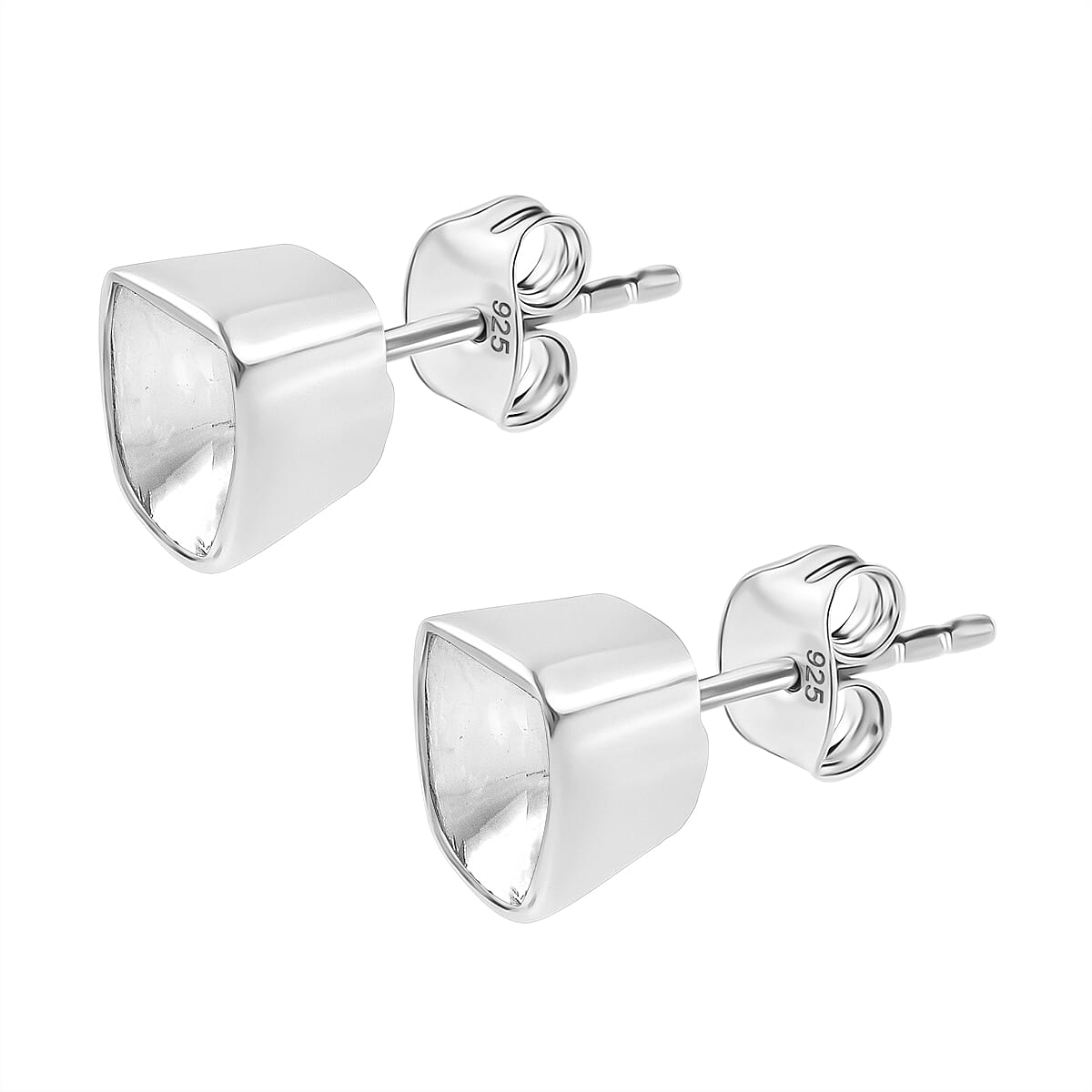 Polki Diamond Earrings with Push Back in Rhodium Overlay Sterling Silver 1.00 Ct. 8163991 4