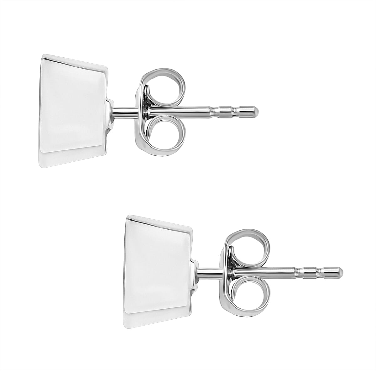 Polki Diamond Earrings with Push Back in Rhodium Overlay Sterling Silver 1.00 Ct. 8163991 5
