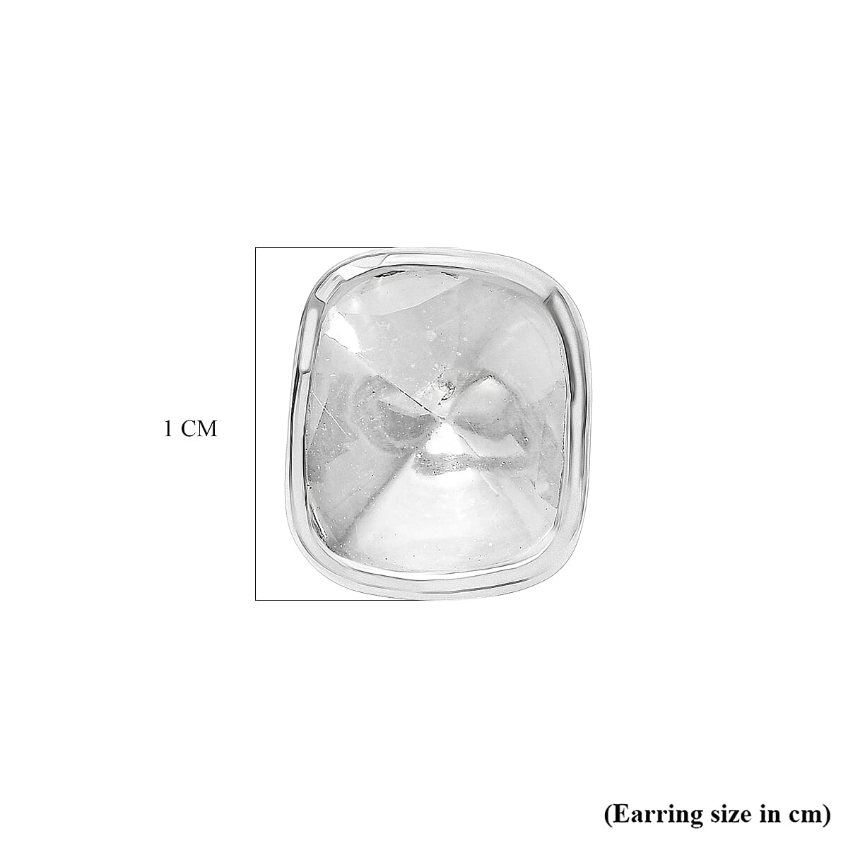 Polki Diamond Earrings with Push Back in Rhodium Overlay Sterling Silver 1.00 Ct. 8163991 6