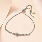 White Diamond Bracelet (Size - 7.5) in Platinum Overlay Sterling Silver 0.25 Ct, Silver Wt. 5.17 Gms