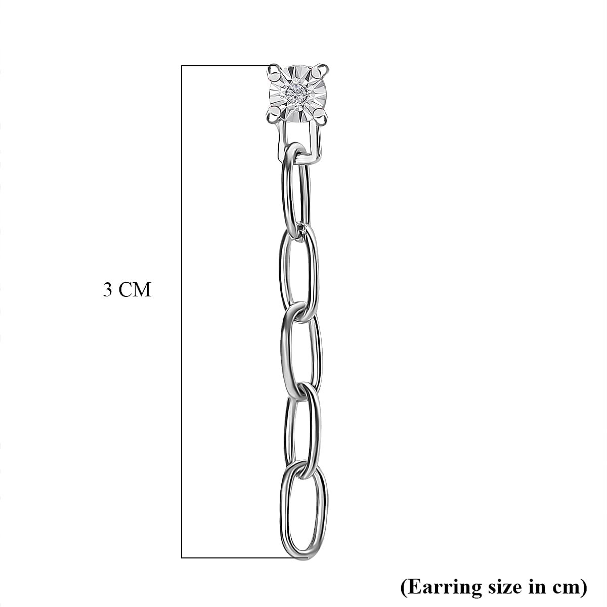 Diamond Chain Link Drop Earrings in Platinum Overlay Sterling Silver 7637435 5