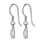 Diamond Cross Heart Earrings in Platinum Overlay Sterling Silver