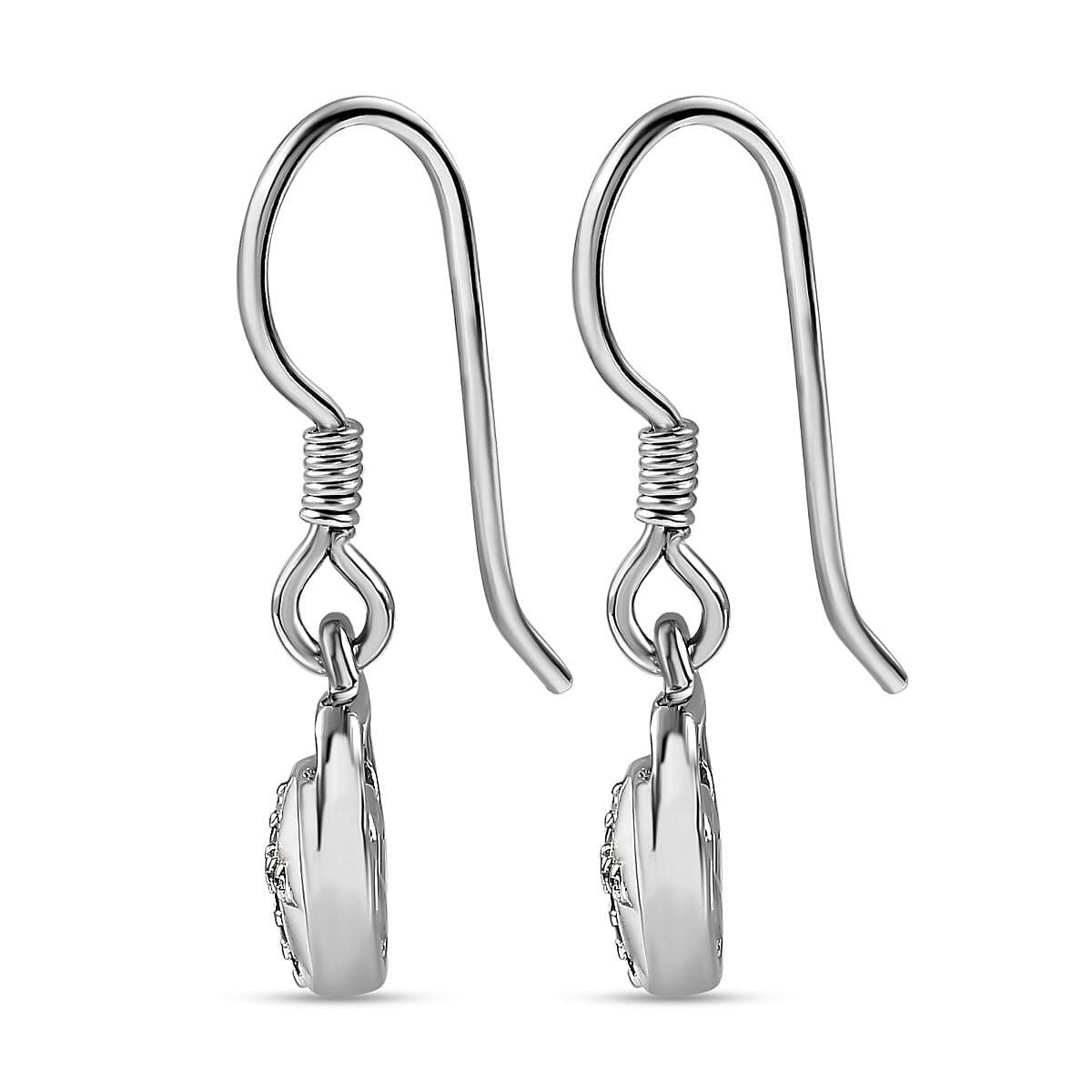 Diamond Cross Heart Earrings in Platinum Overlay Sterling Silver 7647564 4