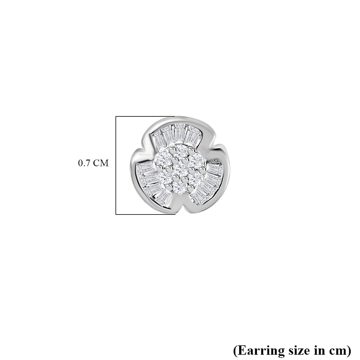 Diamond Stud Earrings in Platinum Overlay Sterling Silver 7726535 6