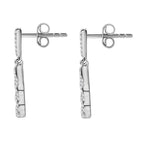 White Diamond Earring with Push Back in Rhodium Overlay Sterling Silver 0.25 Ct.