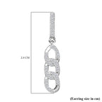 White Diamond Earring with Push Back in Rhodium Overlay Sterling Silver 0.25 Ct.